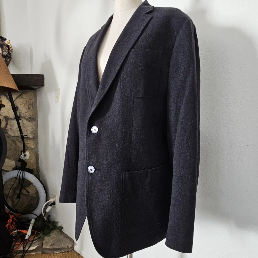 Banana Republic Modern Slim Fit Wool Blend Blazer Jacket In Charcoal